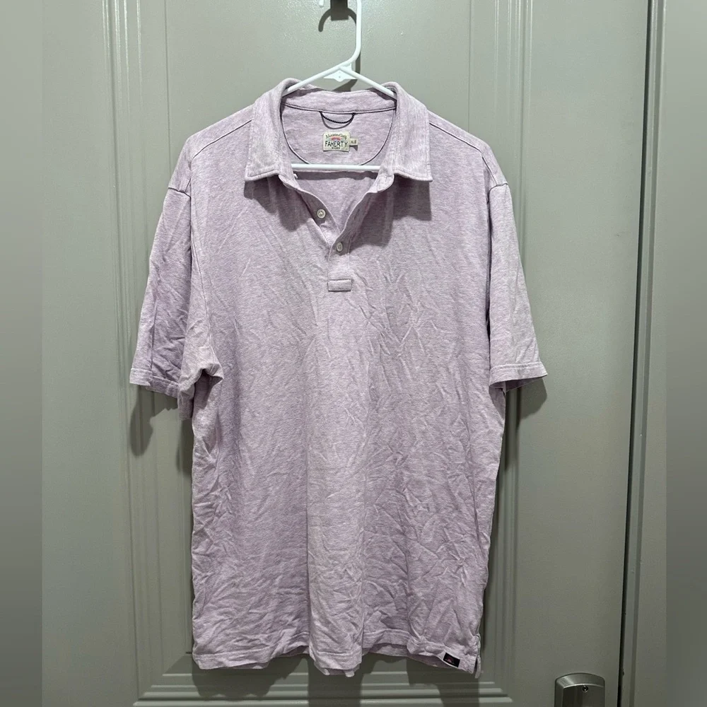 Faherty Light Purple Polo Shirt
